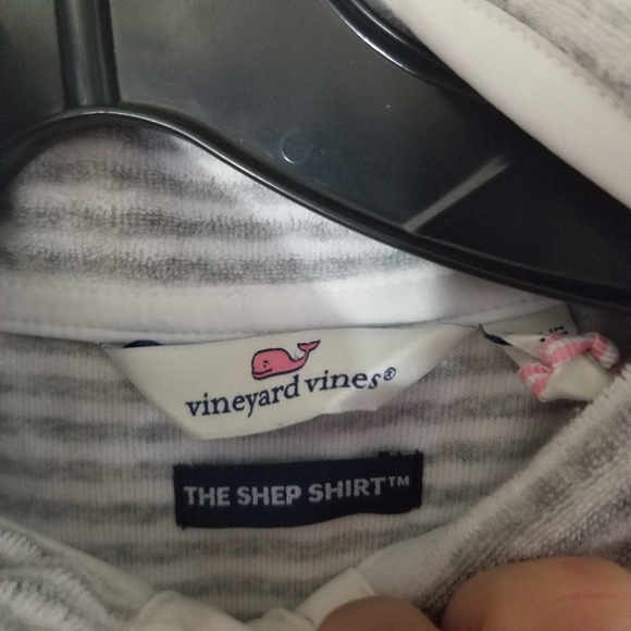 NWT Vineyard Vines Snap Shep Shirt Grey White Stripe Terry Towel Size XXS - Picture 5 of 7